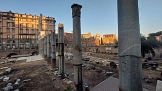 Vista do Fórum de Trajano, ponto de partida da visita