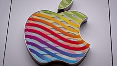 The rainbow colours of Apple seen last year in a Frankfurt store