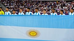 Die argentinische Olympiamannschaft vor dem Viertelfinale gegen Frankreich