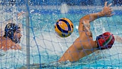 Στιγμιότυπο από την αναμέτρηση Ελλάδα - Ιταλία για το πόλο ανδρών στους Ολυμπιακούς Αγώνες του Παρισιού