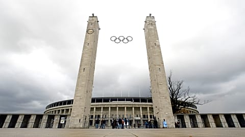 The Aug. 23, 2009 file photo shows the Olympic stadium pictured in Berlin. Scars of World War II and relics from its Nazi past are preserved at Berlin's Olympiastadion.