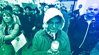 People protest Poland's restrictive abortion law in Warsaw, 14 June 2023