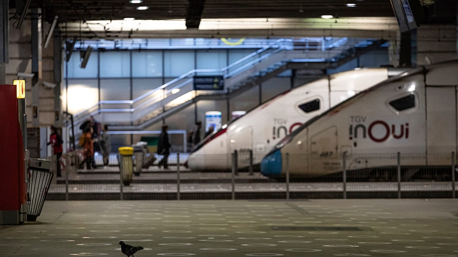 Des TGV à la Gare Montparnasse à Paris. 