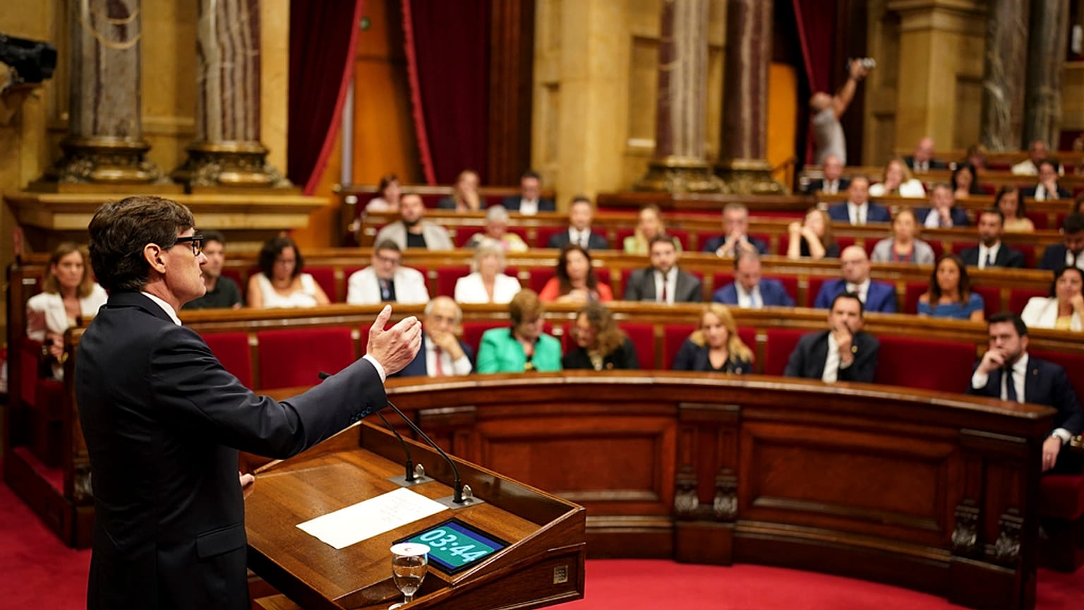 Salvador Illa en la sesión de investidura este jueves. 