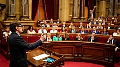 Salvador Illa en la sesión de investidura este jueves. 