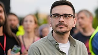 Russian opposition politician Ilya Yashin attend an event with supporters at the Mauerpark in Berlin, Germany, Wednesday, Aug. 7, 2024.