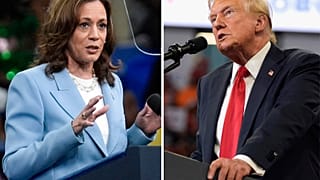 Kamala Harris (esq.) e Donald Trump, (dir.), candidatos à presidência dos EUA