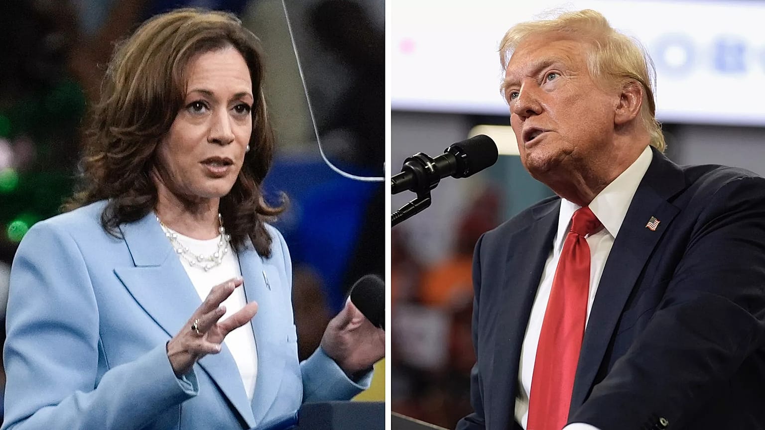 Demokrat aday Kamala Harris ve Cumhuriyetçi aday Donald Trump.
