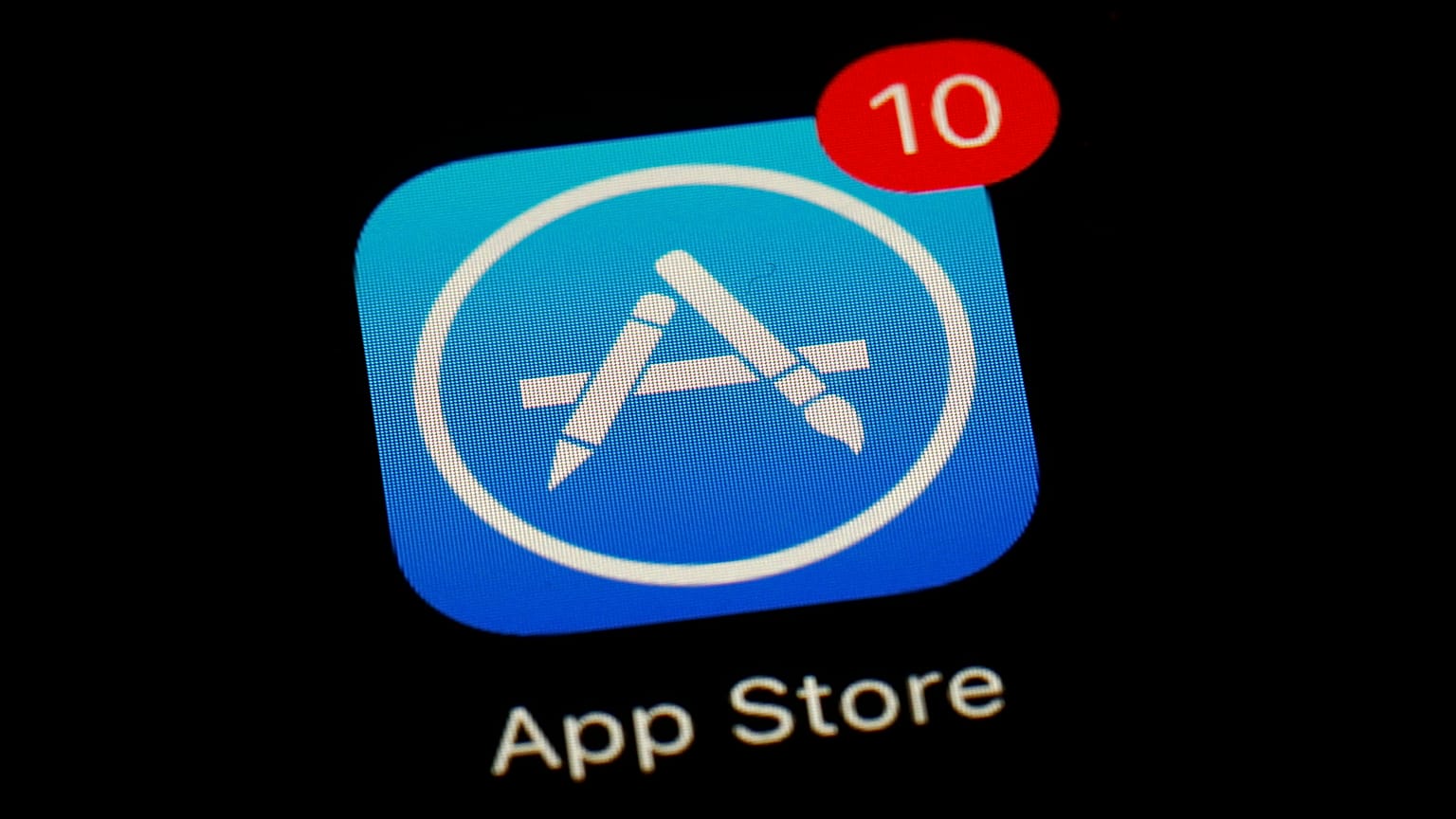 FILE - Apple's App Store icon is displayed on an iPad in Baltimore.