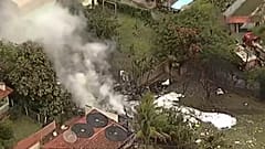 Vue aérienne du crash d'avion survenu le 9 août 2024 au Brésil.