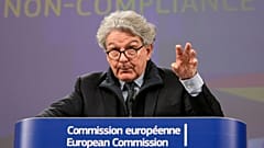 Avrupa Komisyonu'nun İç Pazardan Sorumlu Üyesi Thierry Breton, 25 Mart 2024 Pazartesi günü Brüksel'deki AB merkezinde Dijital Piyasalar Yasası ile ilgili bir basın toplantısı düzenledi.