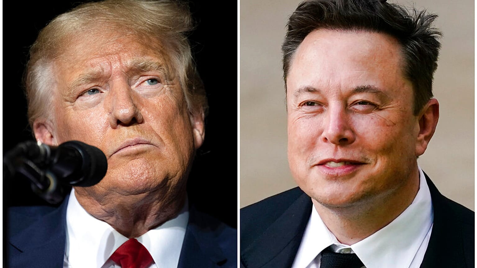 L'ex presidente degli Stati Uniti Donald Trump e il miliardario americano Elon Musk