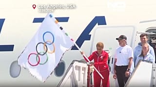 Bandeira Olímpica em Los Angeles