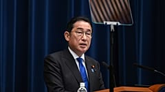 Japan's Prime Minister Fumio Kishida speaks during a press conference at his office in Tokyo, Wednesday, Aug. 14, 2024.