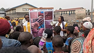 Campaña de concienciación sobre la viruela del mono en ´África en el año 2023.