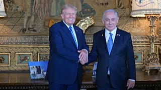 Donald Trump és Benjámin Netanjahu (korábbi felvétel)