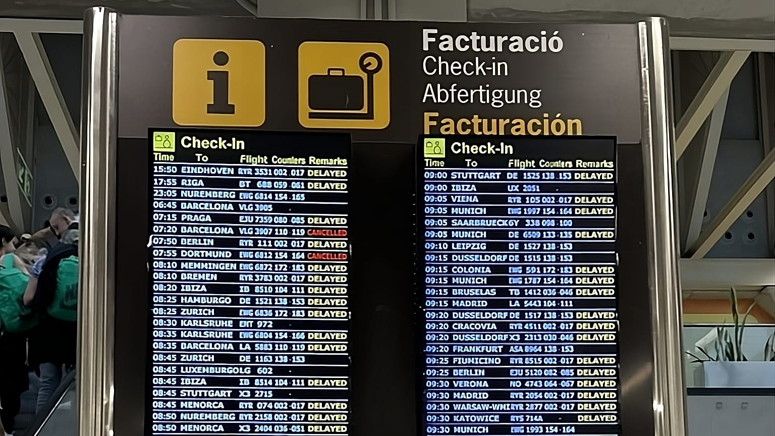 Retrasos en la mayoría de vuelos el pasado jueves en Mallorca
