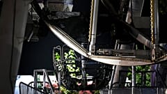 Az óriáskerék kiégett gondolája 2024. augusztus 18-án a Lipcse környéki Highfield Fesztivál területén