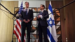 ABD Dışişleri Bakanı Antony Blinken (solda), İsrail'in Tel Aviv kentinde İsrail Cumhurbaşkanı Isaac Herzog ile görüştü, 19 Ağustos 2024.