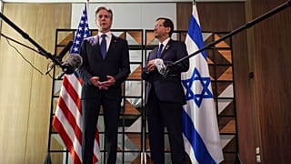 ABD Dışişleri Bakanı Antony Blinken (solda), İsrail'in Tel Aviv kentinde İsrail Cumhurbaşkanı Isaac Herzog ile görüştü, 19 Ağustos 2024.