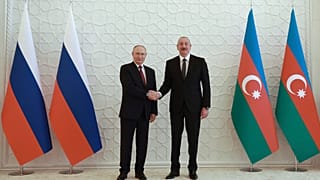 Rusya Devlet Başkanı Vladimir Putin ve Azerbaycan Cumhurbaşkanı İlham Aliyev, Bakü, 19 Ağustos 2024.