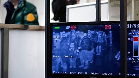 Screen of a security checkpoint at an airport