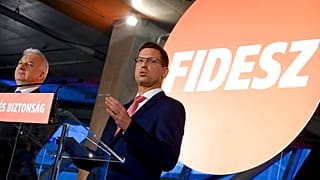 Gergely Gulyas, the head of the Prime Minister's Office holds a press conference in the Balna convention center in Budapest, Hungary, Sunday, April 3, 2022.