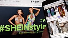 Shein web sitesinden (solda) ve Temu sitesinden (sağda) sayfalar görülüyor, 23 Haziran 2023.