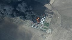 Пожар на нефтяной базе вблии Пролетарска