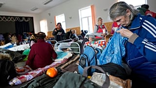 A refugee help center in Barabas, Hungary, Wednesday, March 9, 2022