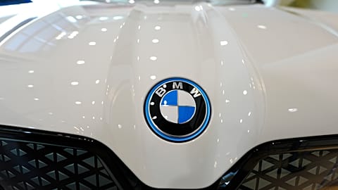 An iX electric sports-utility vehicle on display in the showroom of a BMW dealership, Colorado, US. 22 July 2024.
