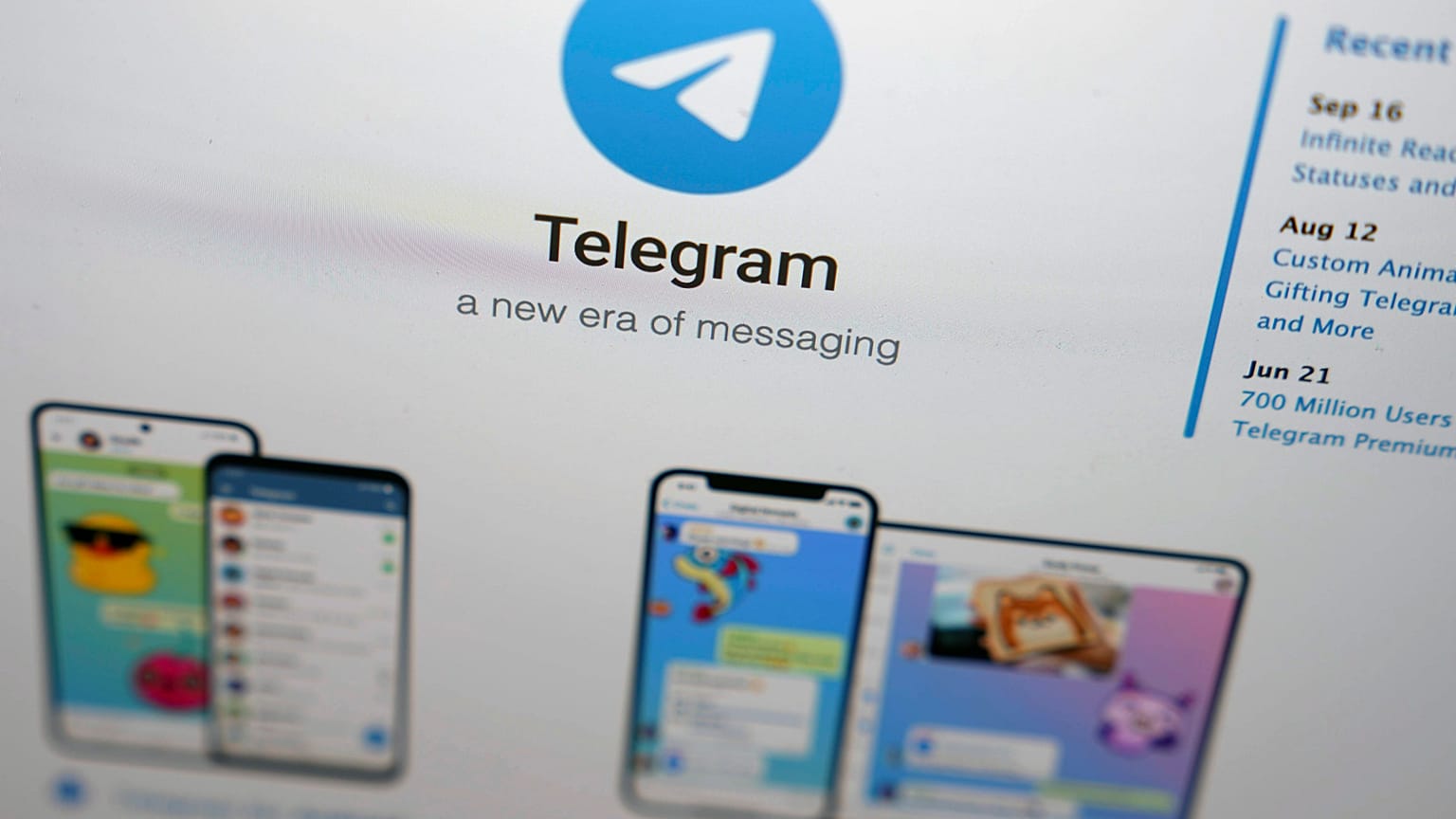 La página web de Telegram en la pantalla de un portátil en Múnich, 17 de octubre de 2022.