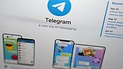 Le site web de Telegram sur l'écran d'un ordinateur portable à Munich, le 17 octobre 2022