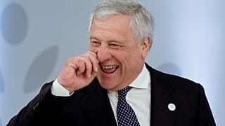 FILE: Italian Foreign Minister Antonio Tajani reacts during a meeting on the second day of a G7 foreign ministers meeting on Capri island, 18 April 2024