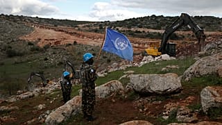 ENSZ-békefenntartók az izraeli-libanoni határ mentén