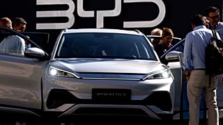 FILE - Visitors look at the Chinese made BYD ATTO 3 at the IAA motor show in Munich, Germany, on Sept. 8, 2023. 
