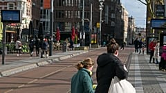 People walking in Amsterdam, The Netherlands.
