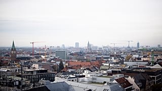 Arial view of the German federal state Bavaria capital Munich, Germany, Saturday, Nov. 12, 2022. (AP Photo/Markus Schreiber)
