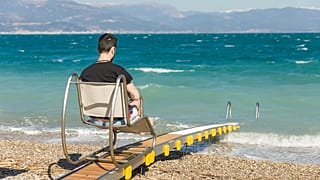 Seatracs are devices allowing people with disabilities to enter the water on their own.