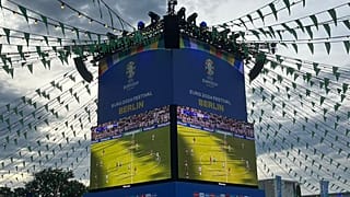 Football fans gather to watch match at Euro 2024 fan park in Berlin