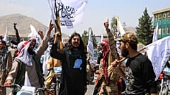 يحتفل مقاتلو طالبان بالذكرى السنوية الثالثة لانسحاب القوات التي تقودها الولايات المتحدة من أفغانستان، 14 أغسطس 2024