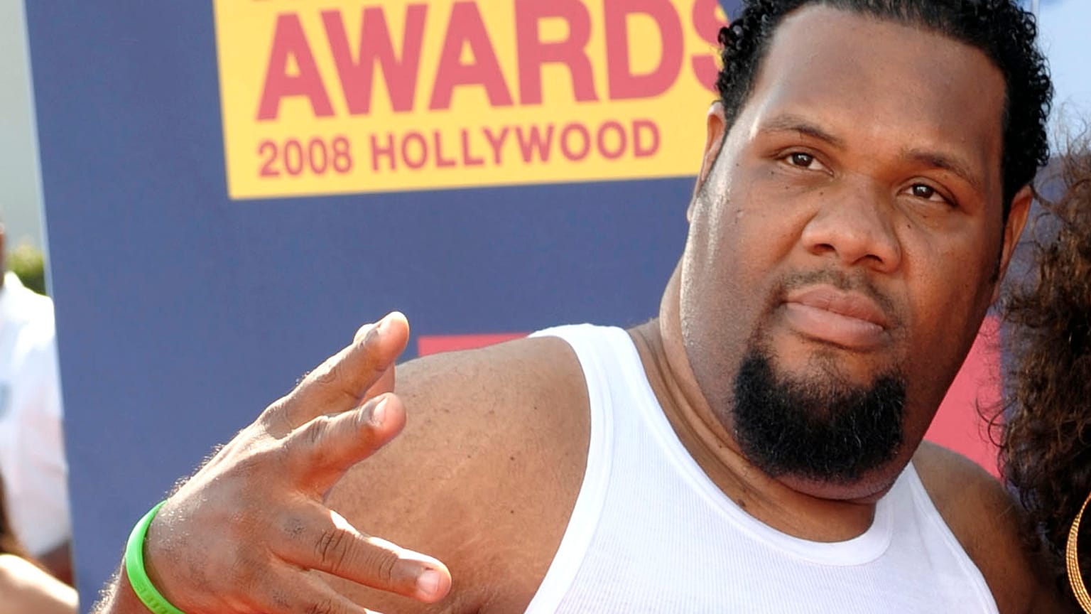 DJ Fatman Scoop, Los Angeles'taki Paramount Pictures Studio Lot'ta düzenlenen 2008 MTV Video Müzik Ödülleri'nde poz veriyor, 7 Eylül 2008.