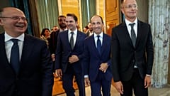 Azeri Enerji Bakanı Parviz Shahbazov, Romanya Enerji Bakanı Sebastian Burduja, Gürcistan Ekonomi Bakanı Levan Davitashvili ve Macaristan Dışişleri Bakanı.