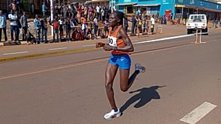 Rebecca Cheptegei, participe à la course sur route Discovery 10km à Kapchorwa, en Ouganda, le 20 janvier 202.