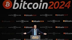 Republican presidential nominee former President Donald Trump speaks at the Bitcoin 2024 Conference in Nashville, US. 27 July 2024.