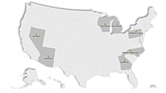 Battleground states in US election race