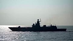 Ein russisches Kriegsschiff.
