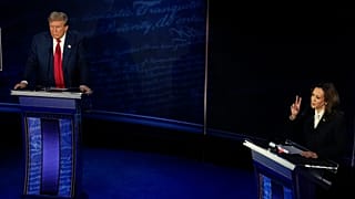Donald Trump et Kamala Harris participent au débat présidentiel américain à Philadelphie, le 10 septembre 2024.