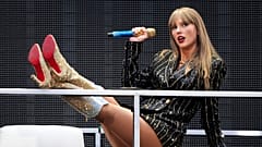 Taylor Swift performs at Wembley Stadium as part of her Eras Tour on Friday, 21 June 2024 in London. 