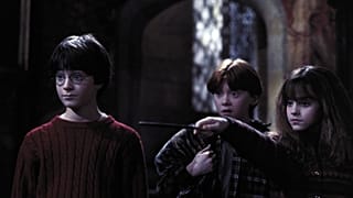 Rupert Grint, Daniel Radcliffe e Emma Watson em 'Harry Potter e a Pedra Filosofal' 
